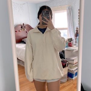 Aerie Ribbed half zip oversized sweatshirt